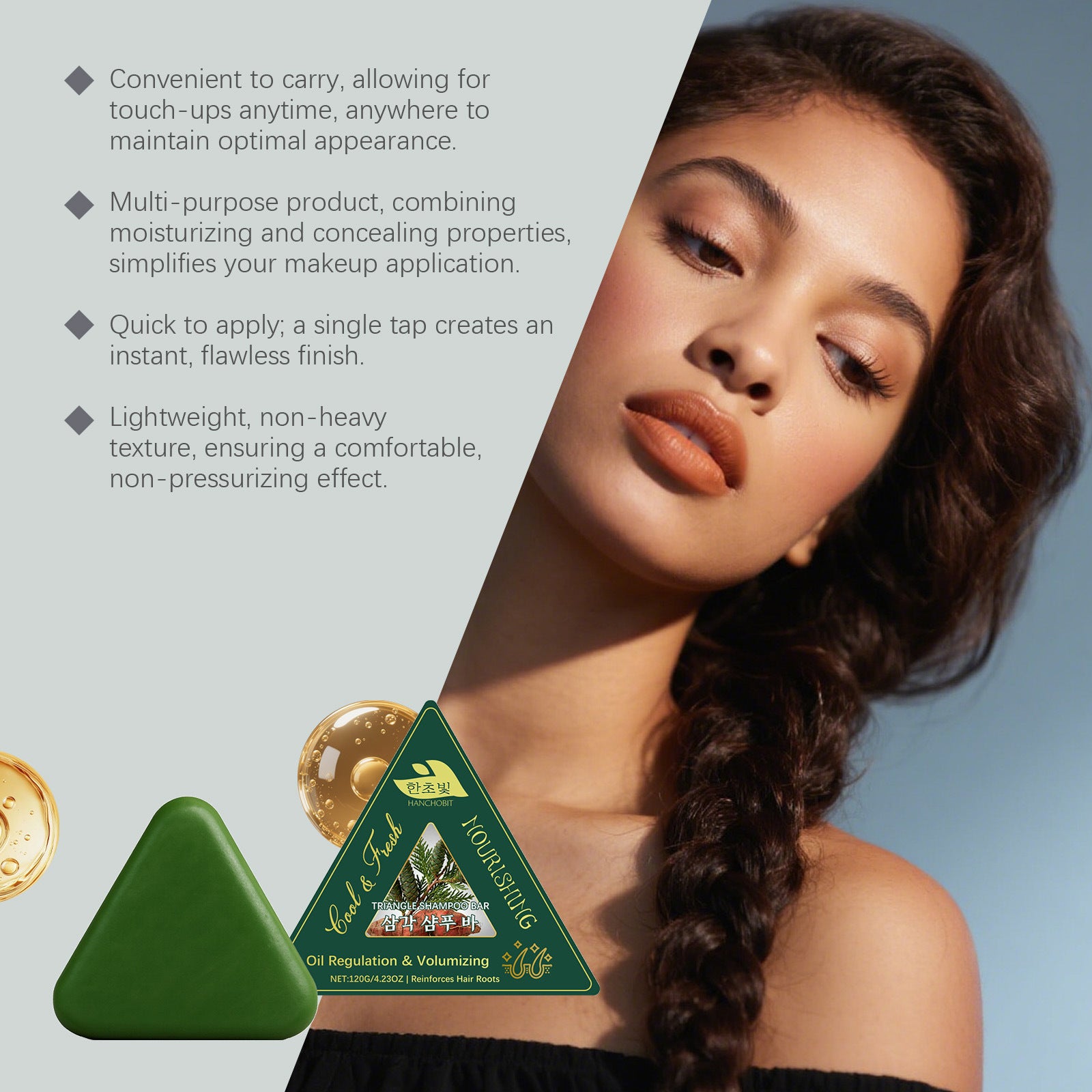 Natural Triangle Shampoo Bar - Eco-Friendly Zero Waste Hair Care